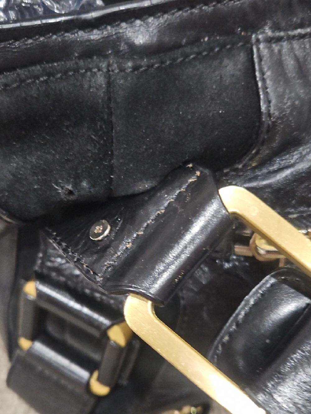 Jimmy Choo Mahala Black Leather Shoulder Bag with Gold-Tone Hardware - Picture 8 of 15